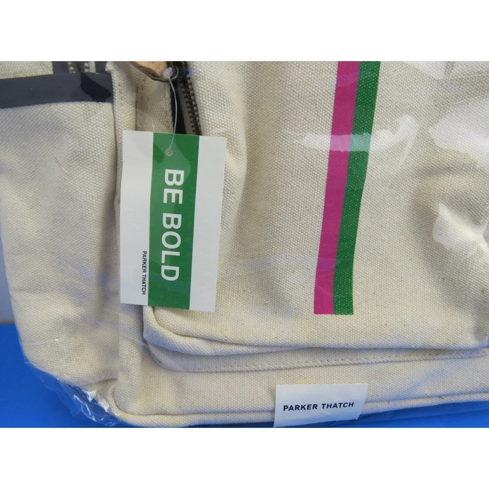 Parker Thatch Be Bold Backpack Monogram Pink Green Stripe Limited Edition KMS